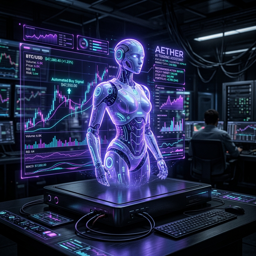 AI Droid Trading Hologram